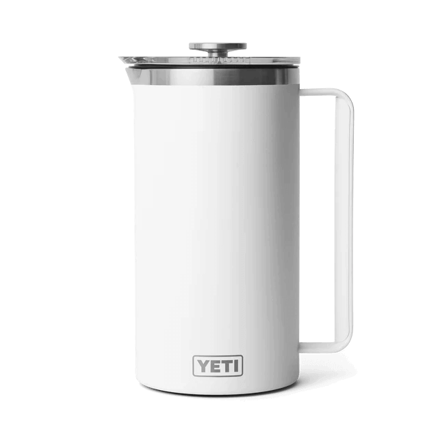 A compact white YETI coffee mug designed for simple sipping.