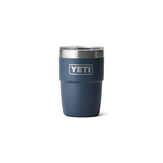 Rich navy blue YETI Rambler 8 oz stackable cup that combines functionality with a vibrant color.