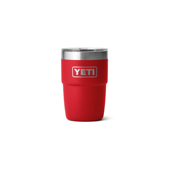 Bright red YETI Rambler 8 oz stackable cup, ideal for adding a pop of color to your drinkware collection.