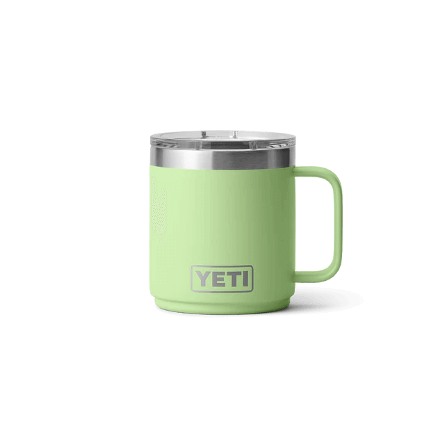 Sleek green YETI canister, ideal for hydration while hiking or on-the-go.