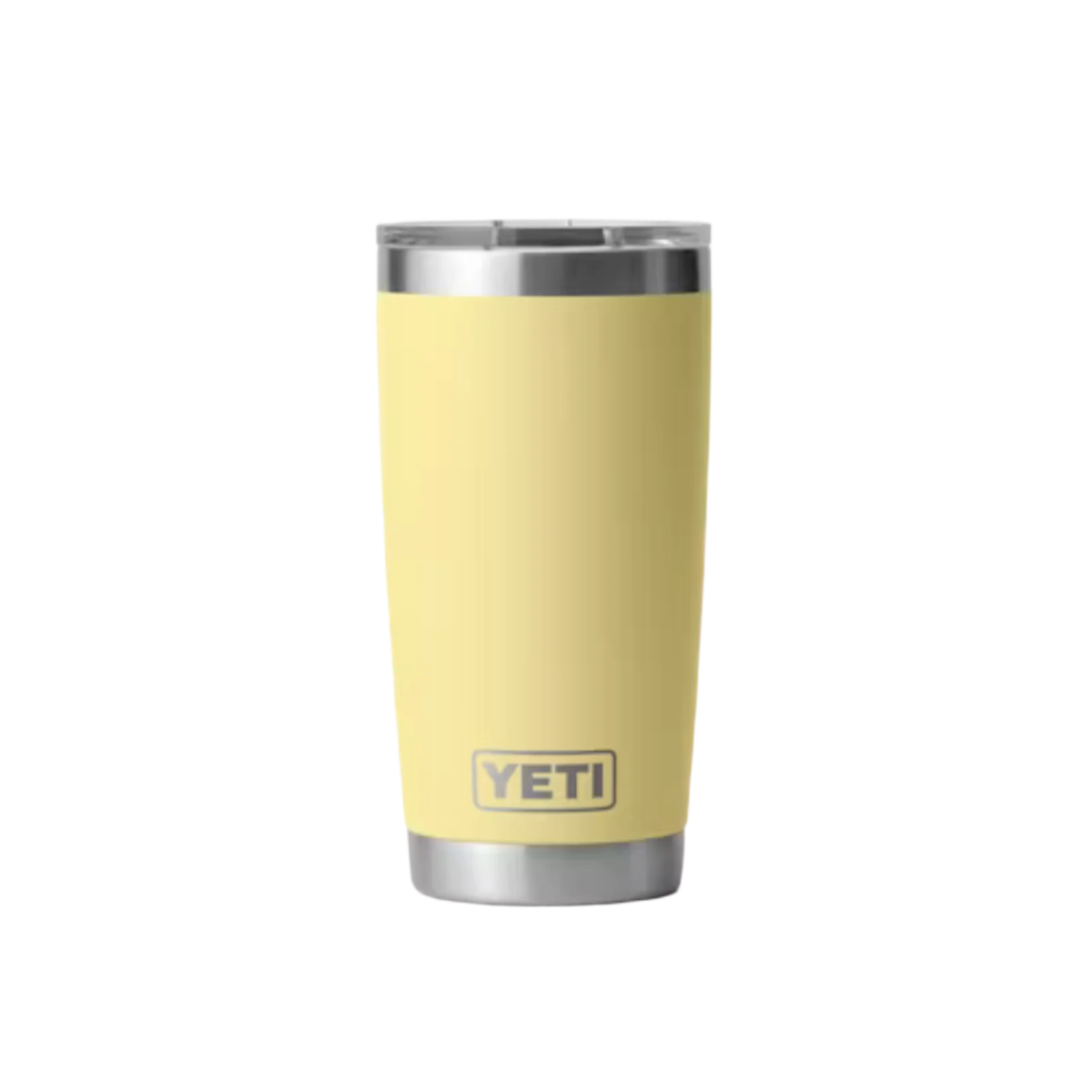 Bold green YETI Rambler 20 oz tumbler, great for holding your favorite drinks.