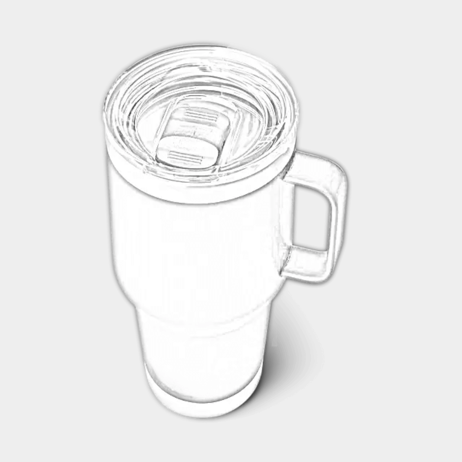 Customizable 30 oz YETI Rambler travel mug with engraved ETCH Laser design, featuring stainless steel construction and lid.