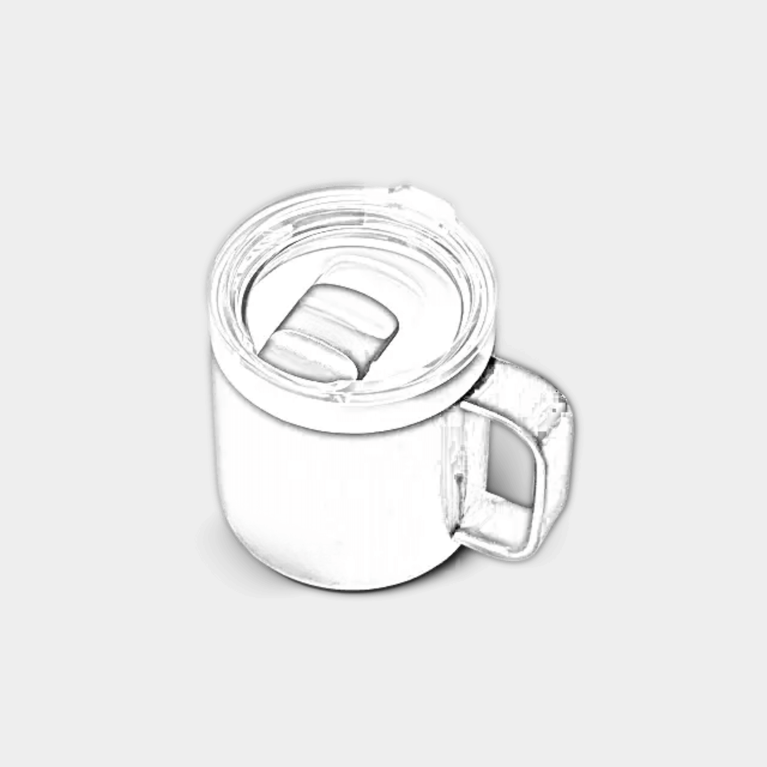 Customisable 10 oz YETI Rambler stackable mug with Durasip ceramic lining, engraved by ETCH Laser Engraving, showing the mug's design.