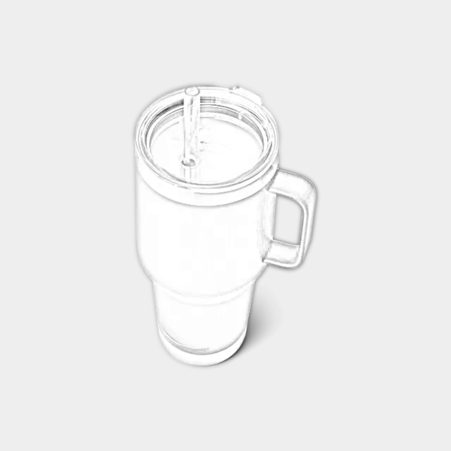 Customizable 35 oz YETI Rambler straw mug with laser-engraved design, durable stainless steel, and large capacity for hot or cold drinks.