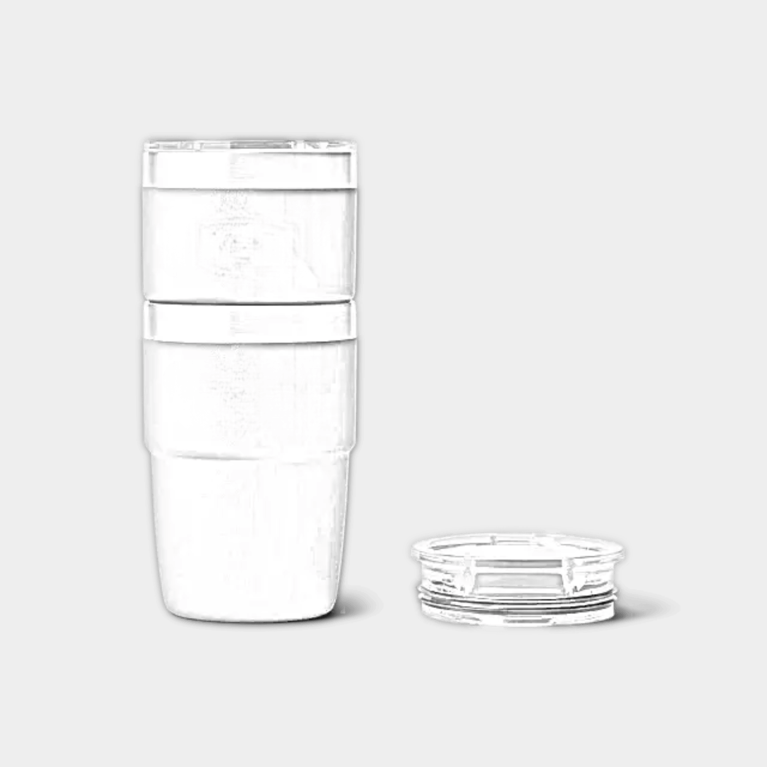Customizable 8 oz YETI Rambler stackable cup with Durasip ceramic lining, engraved with ETCH Laser Engraving logo.