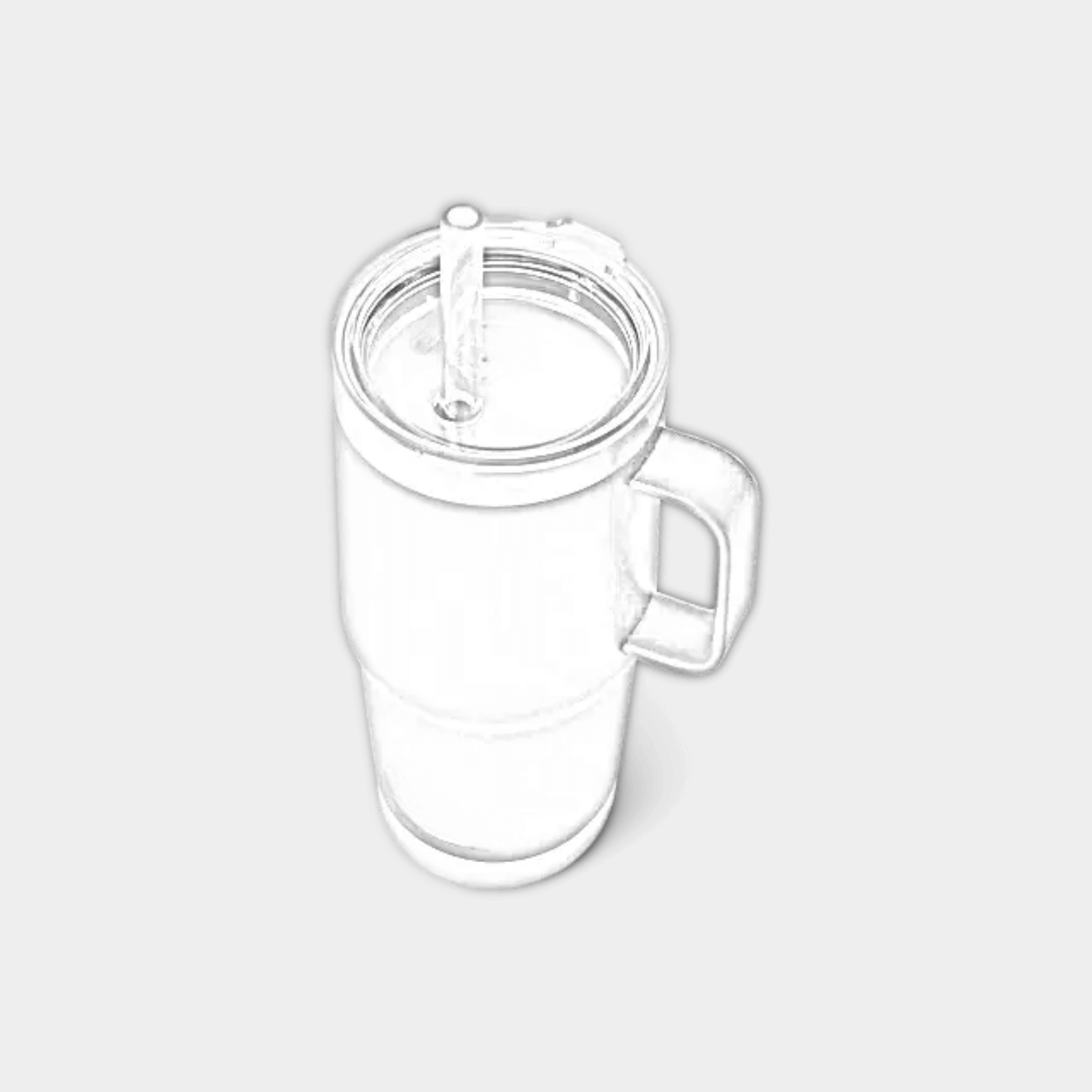Customizable 25 oz YETI Rambler straw mug with laser engraving, featuring a stainless steel design and ergonomic handle.