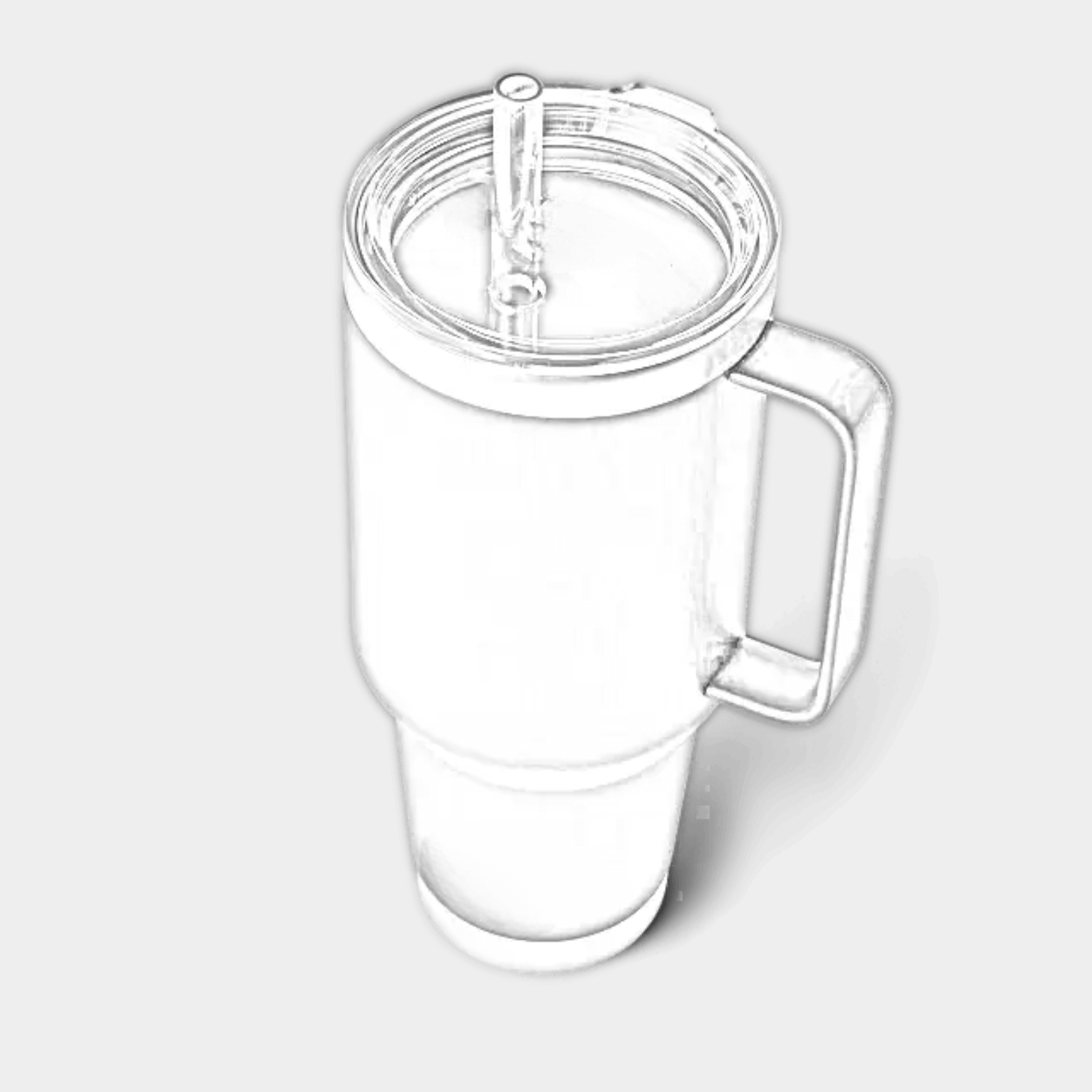 Customisable 42 oz YETI Rambler straw mug with laser-etched design, featuring a durable stainless steel body and ergonomic handle.