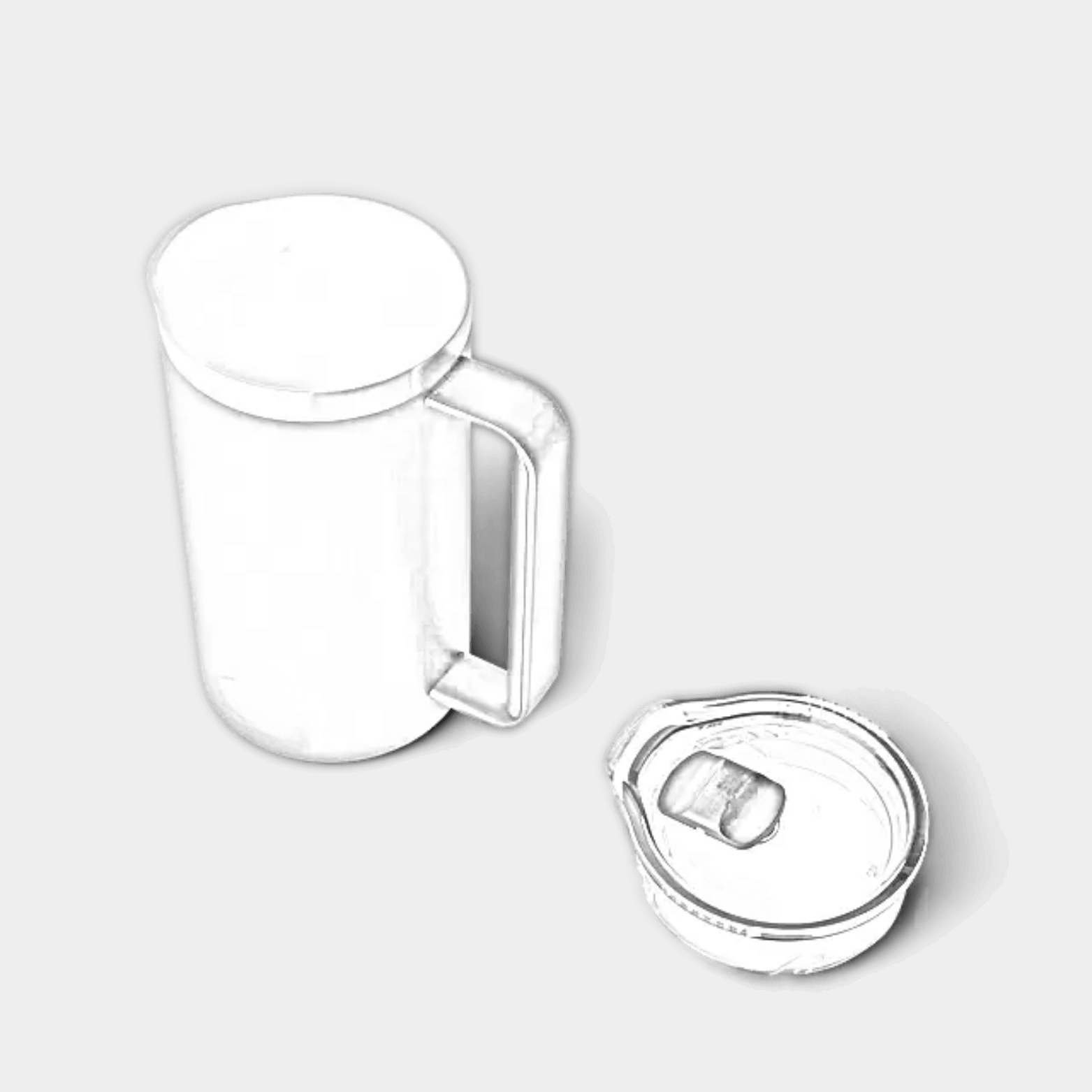 Customizable 34 oz YETI Rambler pitcher with laser engraving design, durable stainless steel construction, and ergonomic handle.