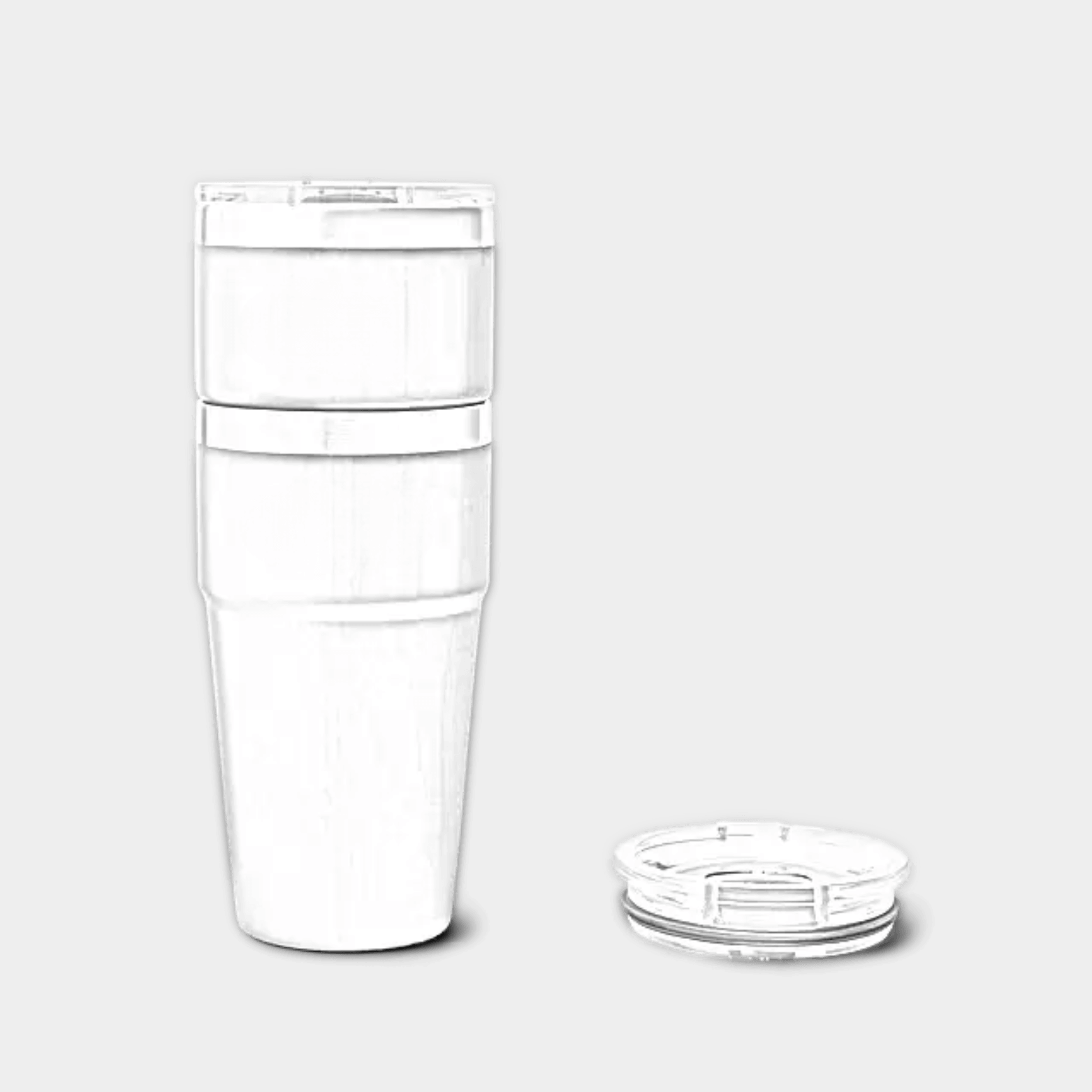 Customizable 20 oz YETI Rambler stackable cup with laser engraving, featuring a sleek stainless steel design and ergonomic handle.