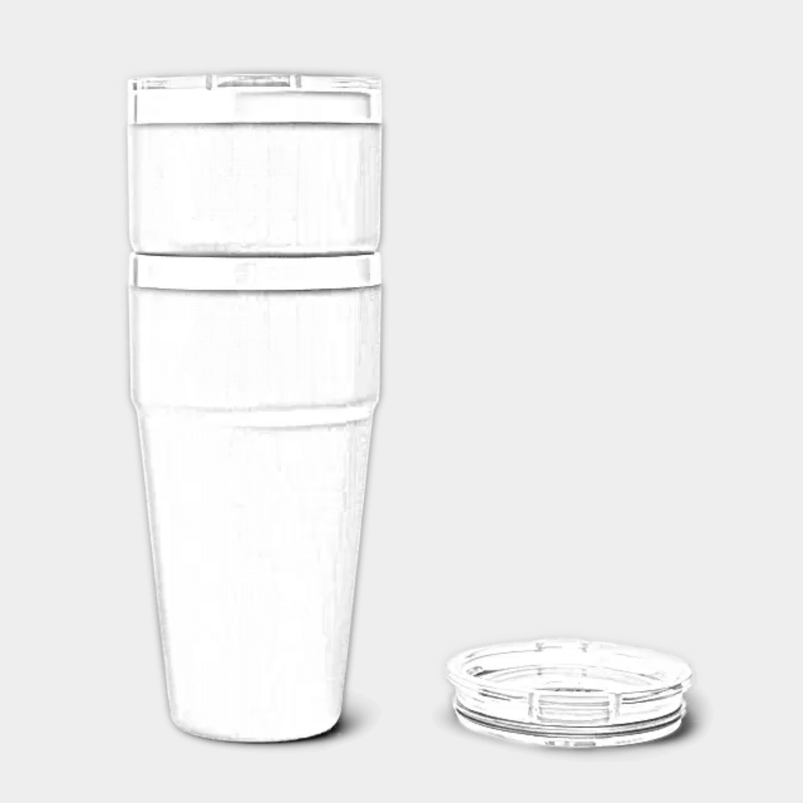 Customizable 30 oz YETI Rambler stackable cup with engraved design, made of durable stainless steel for outdoor use.