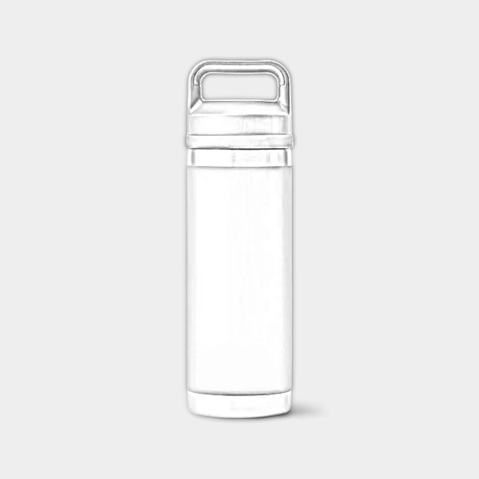 Customizable 18 oz YETI Rambler bottle with chug lid featuring laser-engraved ETCH design, stainless steel construction.