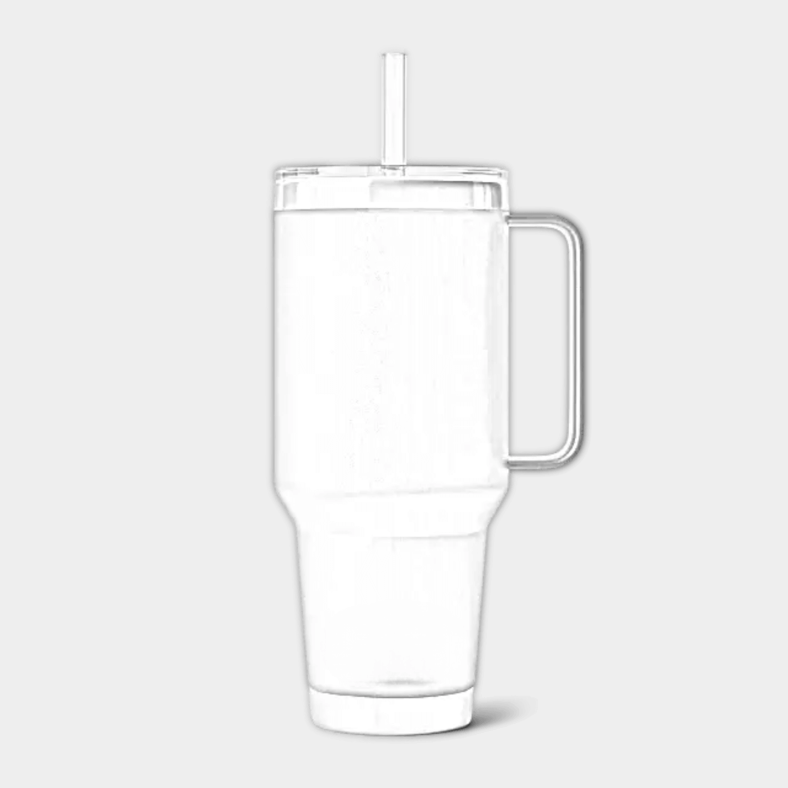 Customisable 42 oz YETI Rambler straw mug with laser-engraved ETCH branding, featuring a durable stainless steel design and reusable straw.