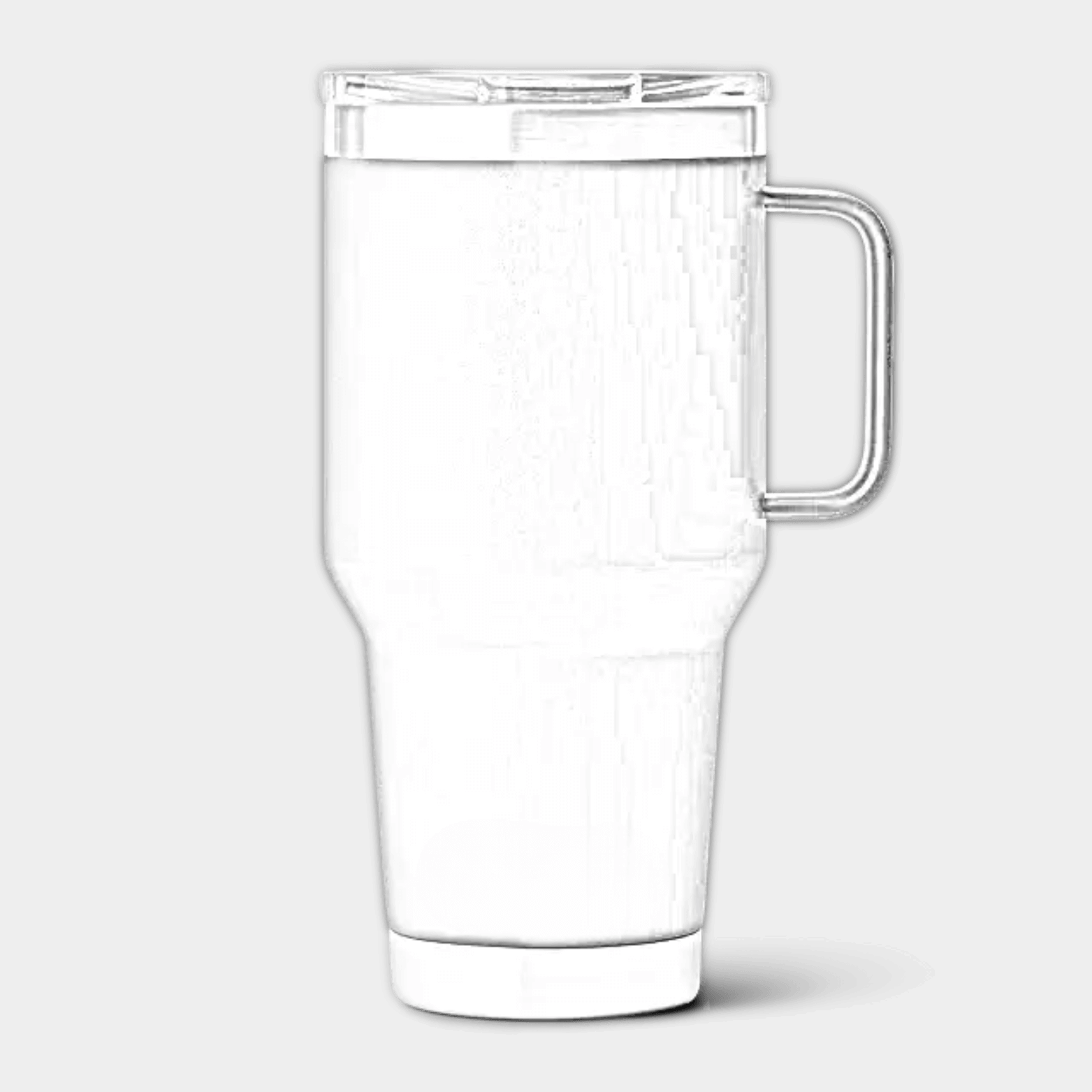 Customizable 30 oz YETI Rambler travel mug with laser-etched design, durable stainless steel construction, and spill-resistant lid.
