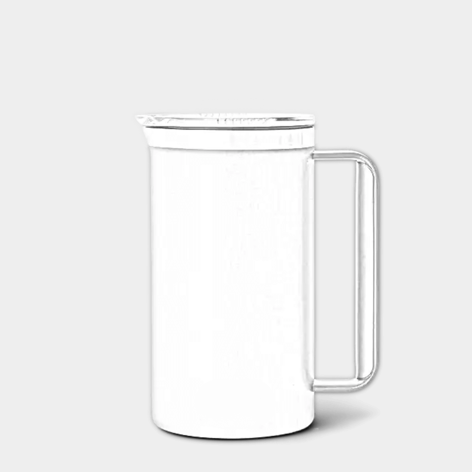 Customizable 34 oz YETI Rambler pitcher with laser-engraved design, featuring durable stainless steel construction and ergonomic handle.