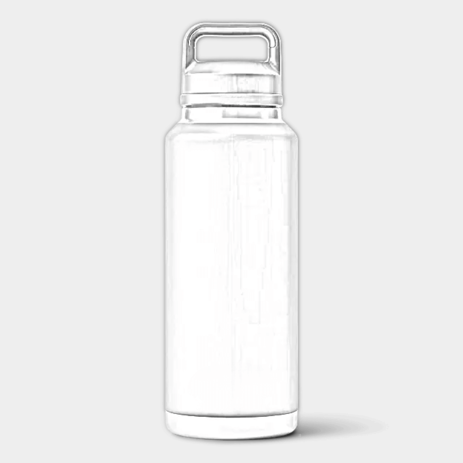 Customisable 46 oz YETI Rambler bottle with chug lid, featuring laser engraved design on stainless steel water bottle