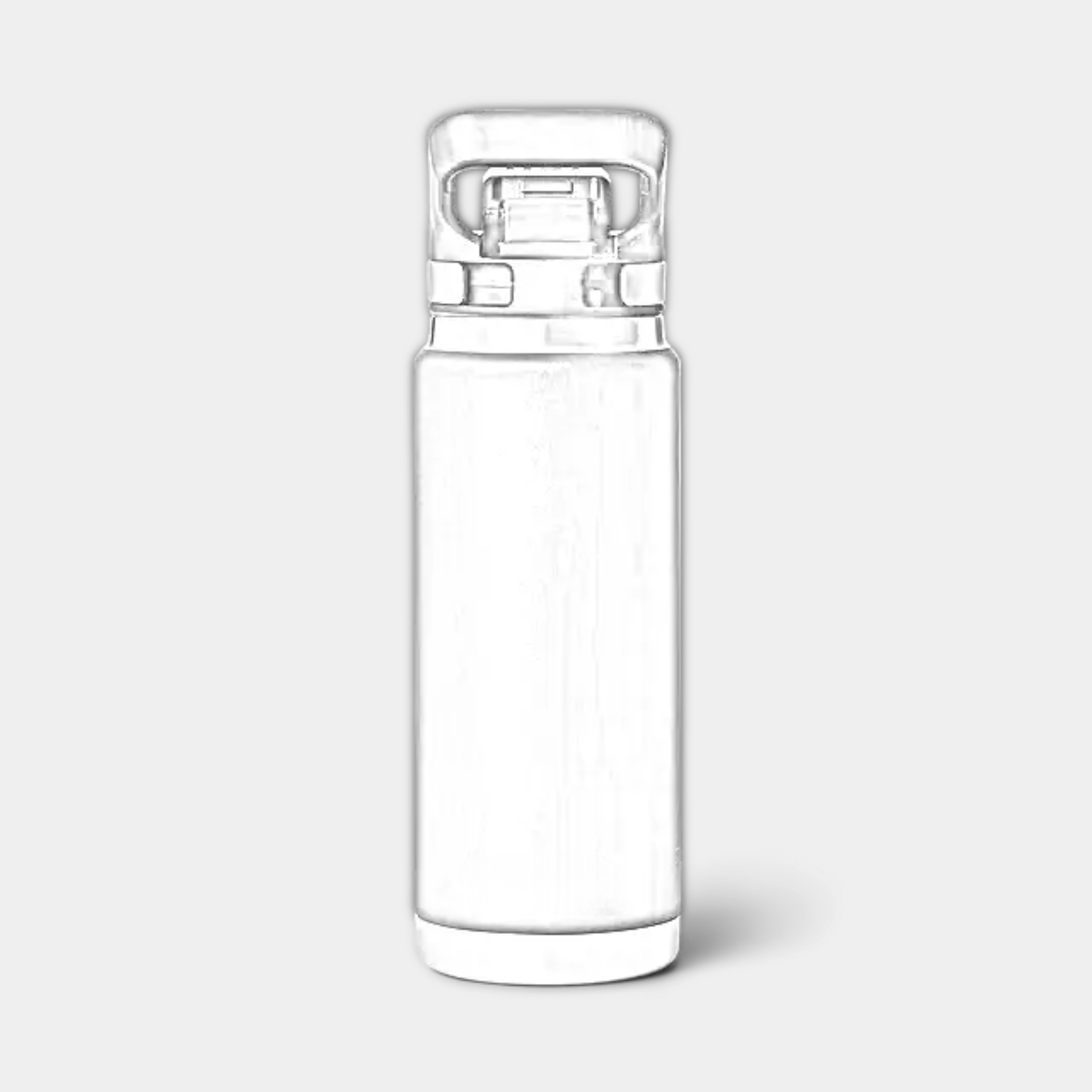 Customisable 26 oz YETI Rambler bottle with flip chug cap featuring ETCH Laser Engraving, shown in landscape view.