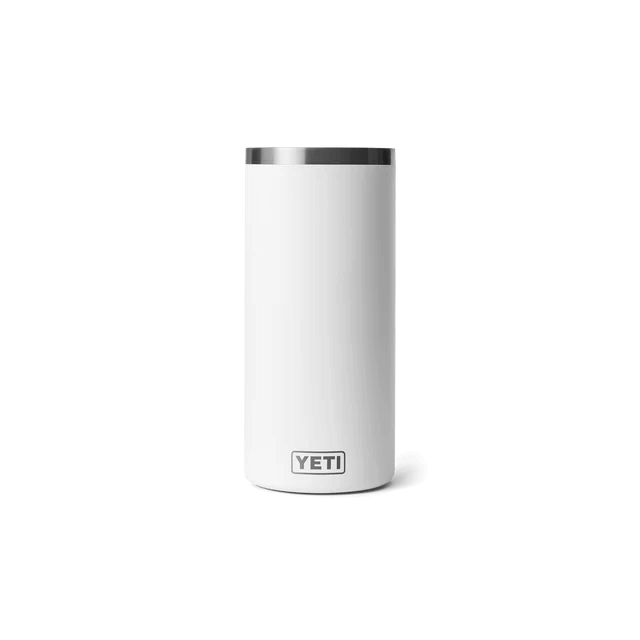 Stylish white YETI cup featuring a clear lid, perfect for enjoying cold beverages.