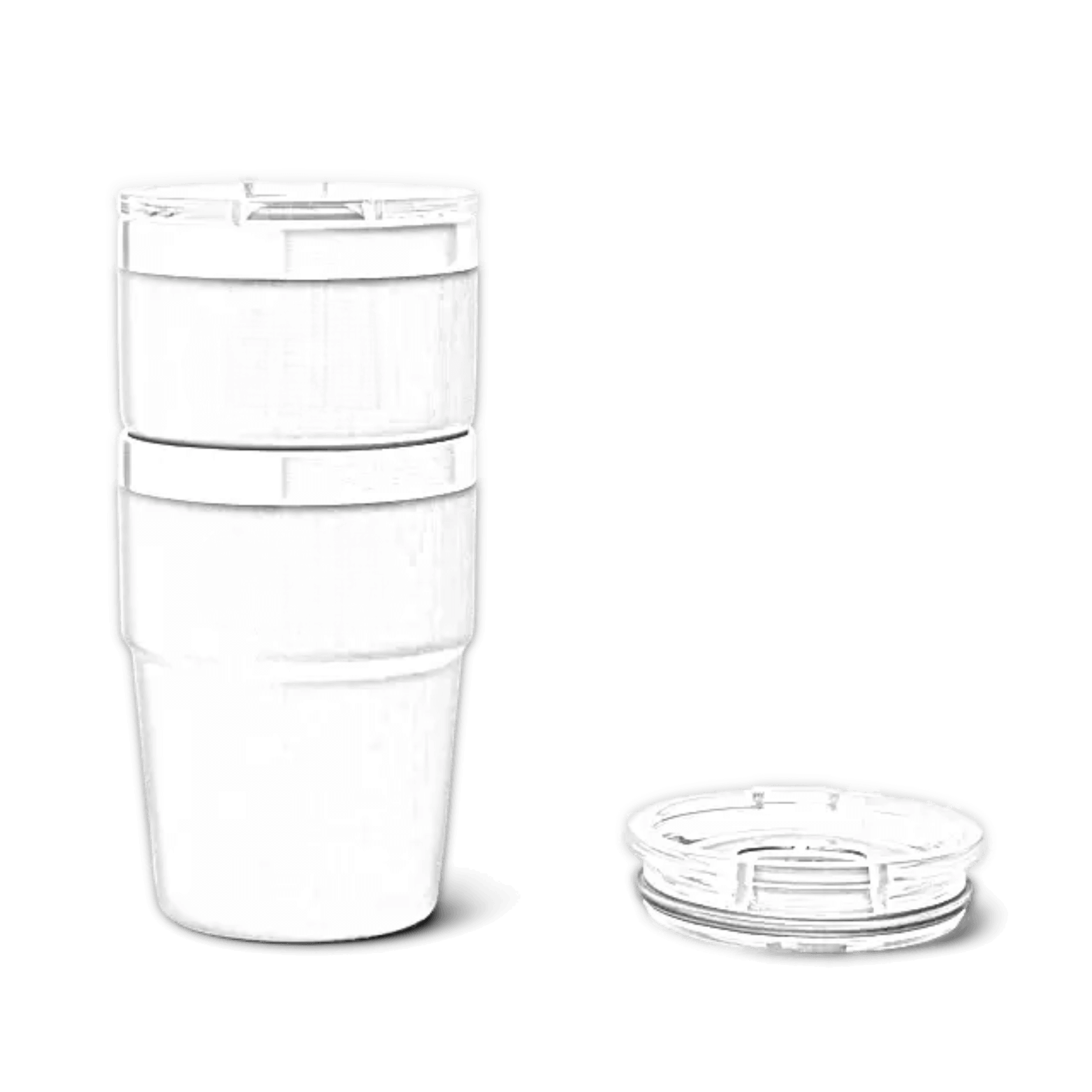 Black YETI Rambler stackable cup, customizable 16 oz (473ml) stainless steel travel mug with engraved design by ETCH Laser Engraving