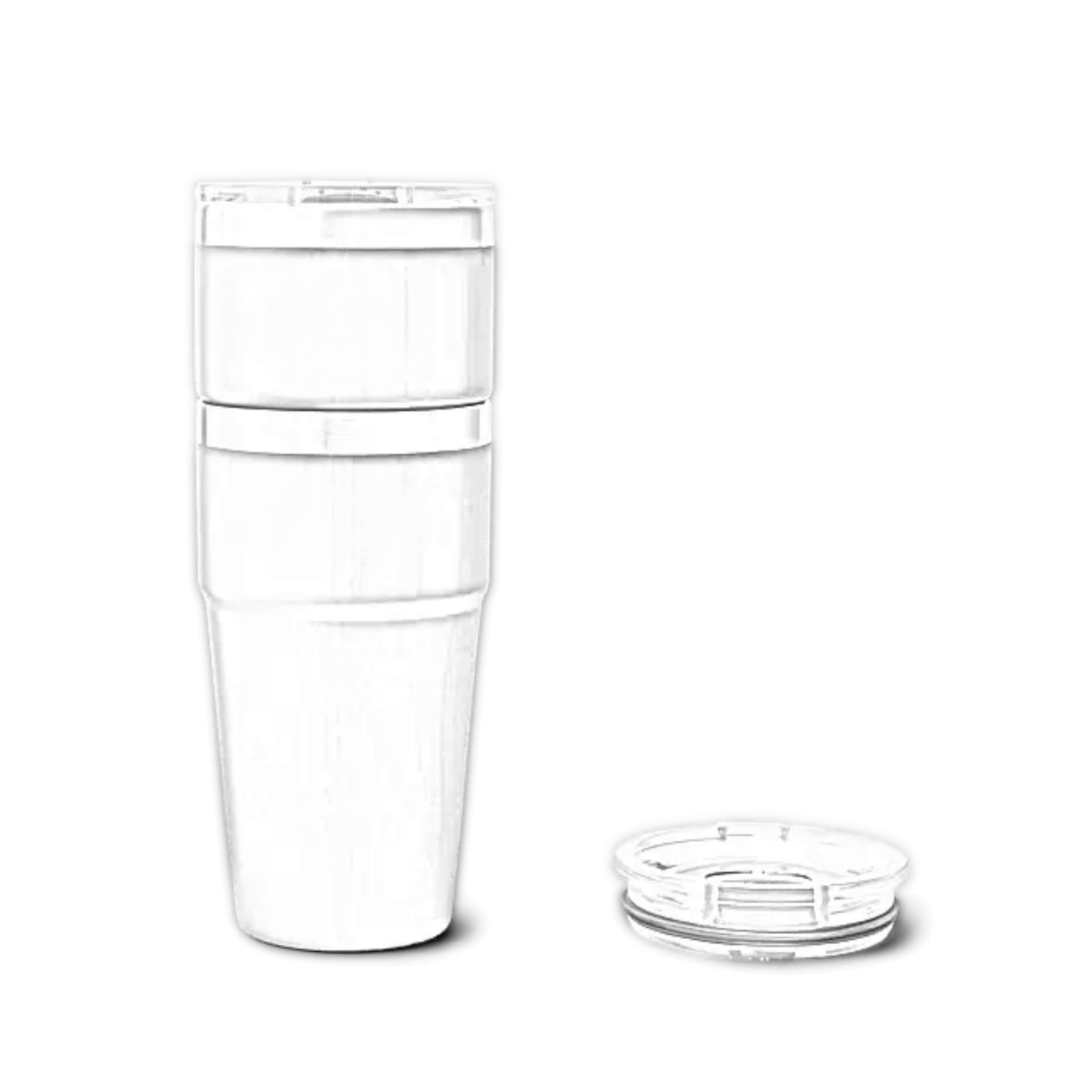 Customisable 20 oz YETI Rambler Stackable Cup with laser-etched design in black, durable stainless steel for outdoor use
