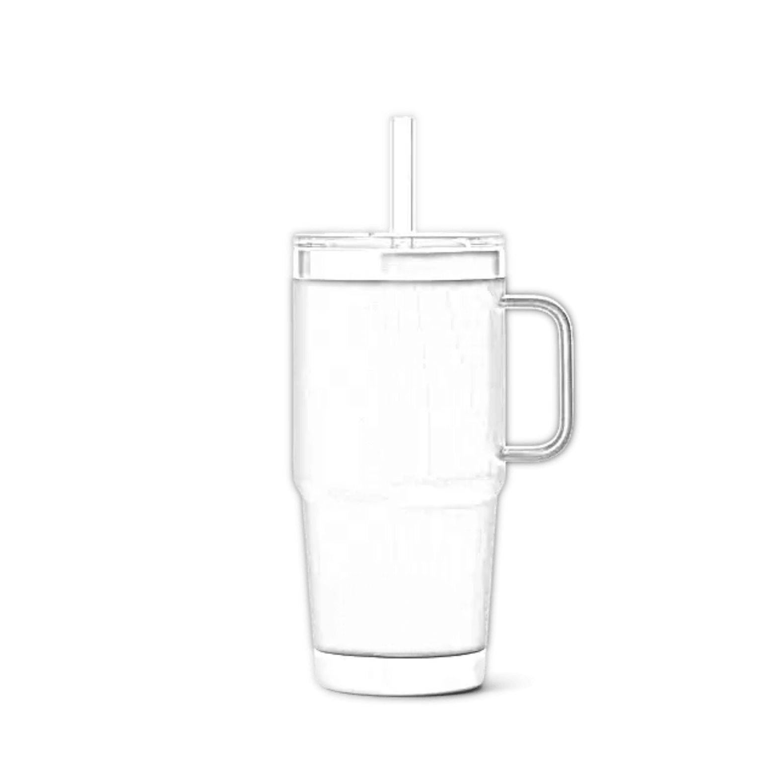 Black YETI Rambler straw mug, customizable 25 oz (739 ml) with engraved design, made by ETCH Laser Engraving.