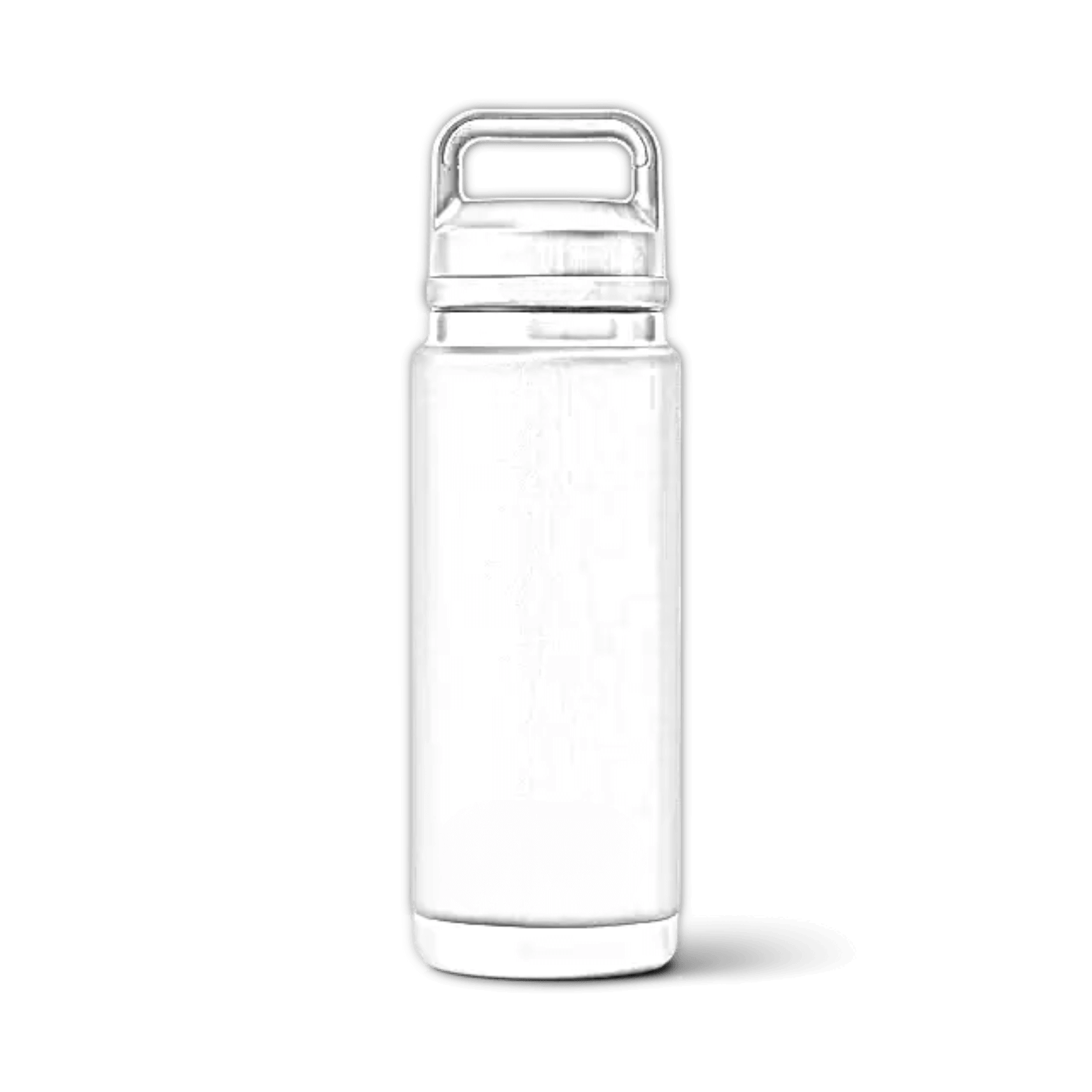 Black YETI Rambler 26 oz water bottle with custom laser engraving and chug lid, featuring durable stainless steel construction.