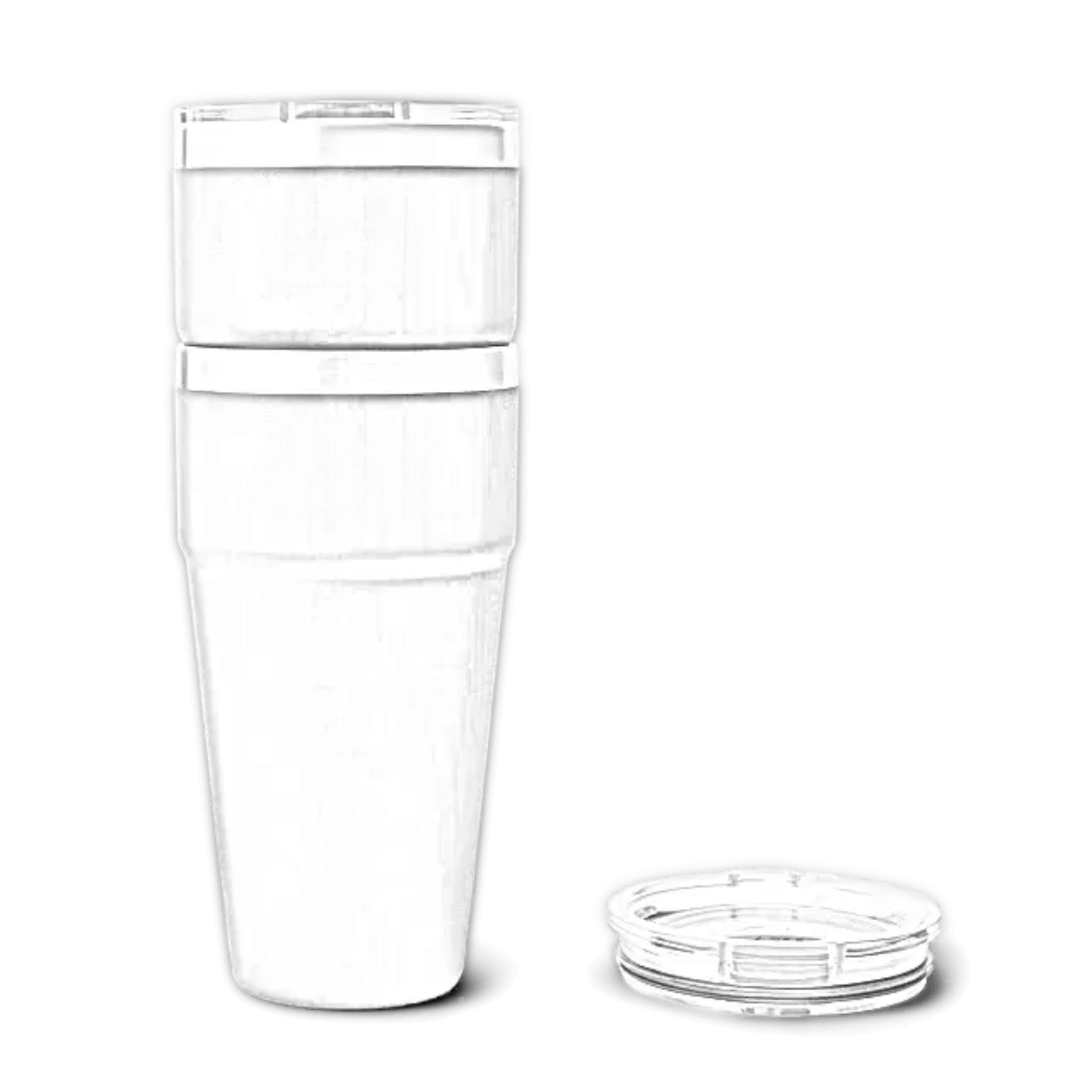 Black YETI Rambler stackable cup, customizable 30 oz (887 ml) with laser engraving by ETCH Laser Engraving.