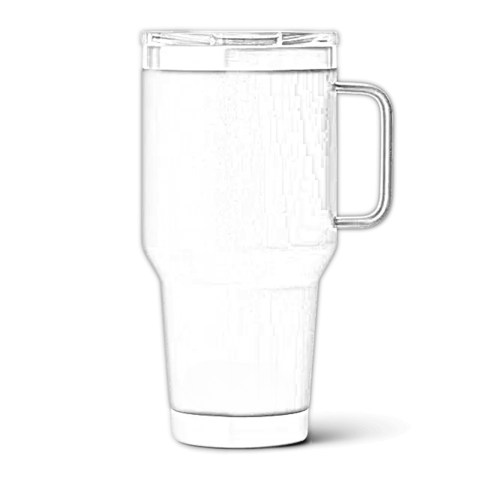 Customizable 30 oz black YETI Rambler travel mug with laser-engraved design, made for hot and cold beverages.