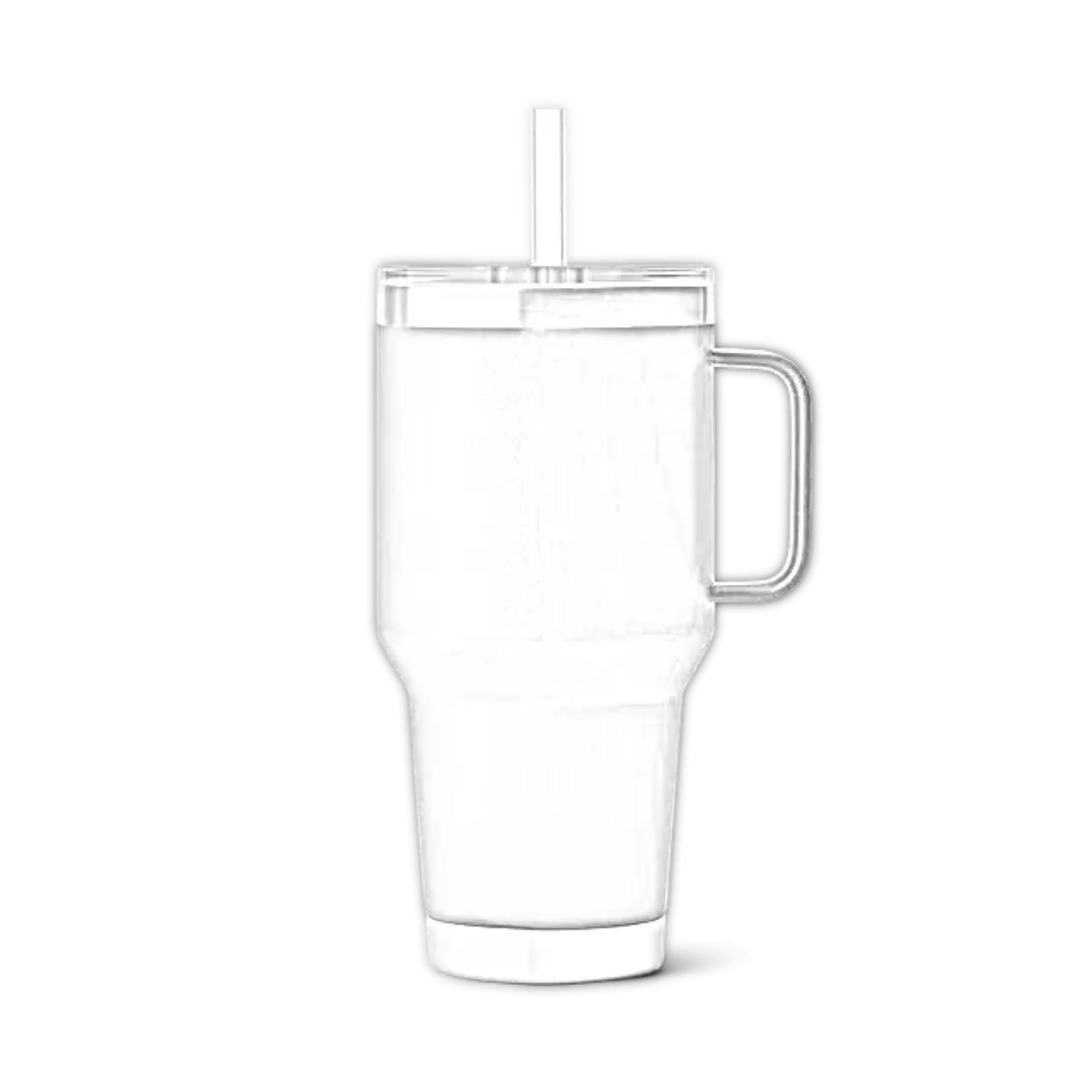 Black YETI Rambler straw mug, 35 oz, customizable with laser engraving, durable stainless steel design.