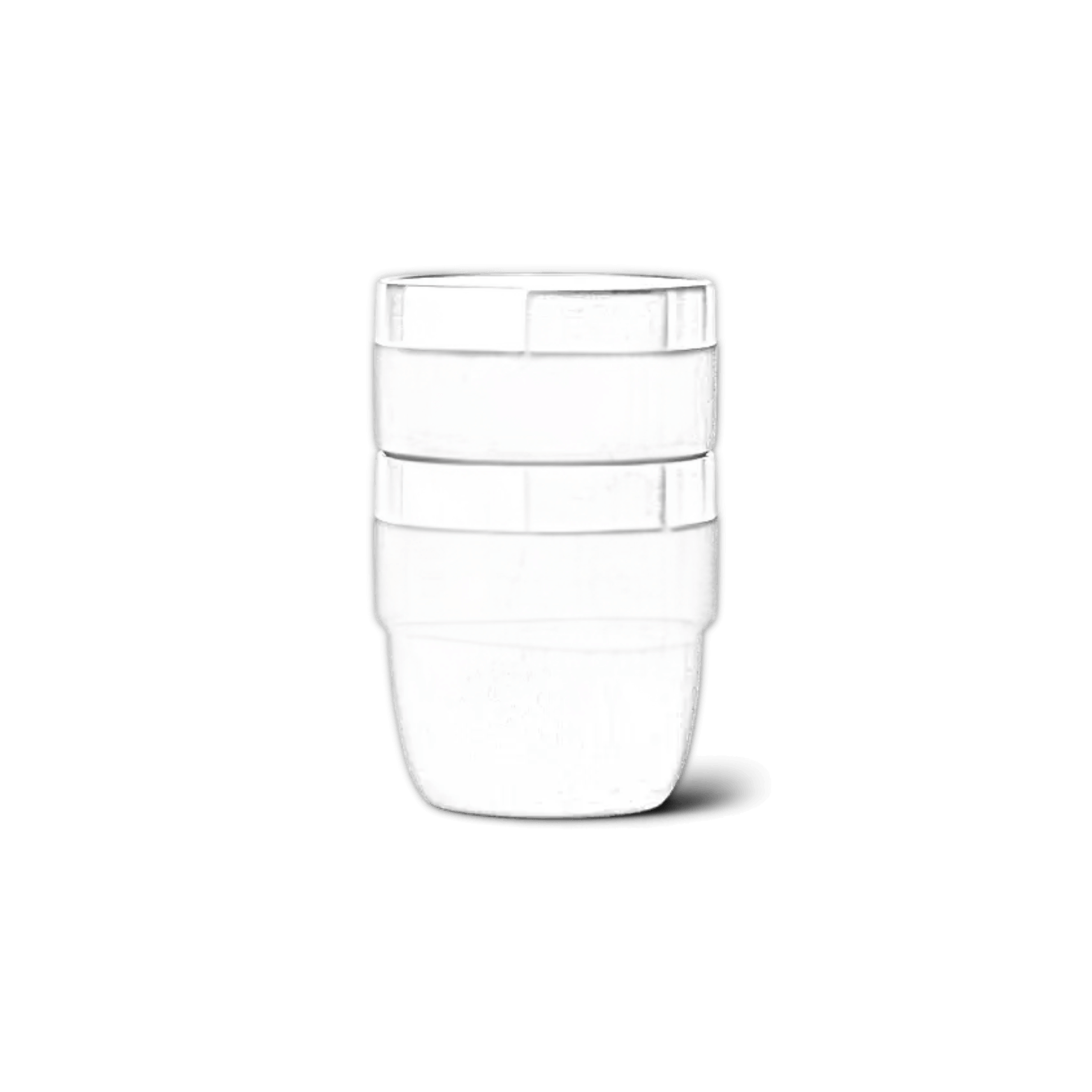 Two black YETI Rambler stackable cups with Durasip ceramic lining, customizable with ETCH Laser Engraving, 4 oz (118 ml) capacity