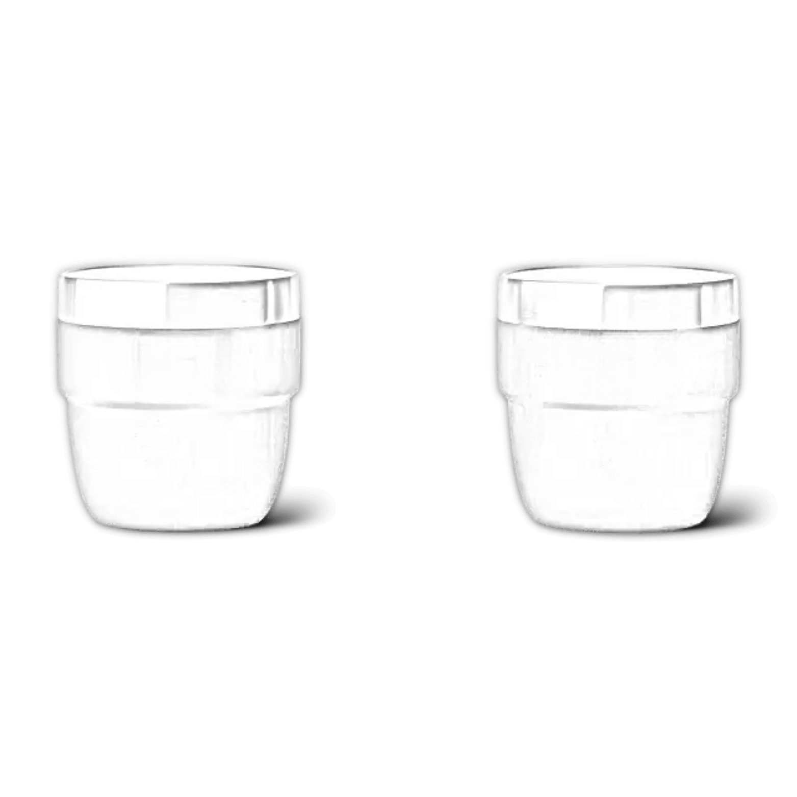 Black YETI Rambler stackable cups, 4 oz with Durasip ceramic lining, customizable 2-pack by ETCH Laser Engraving.