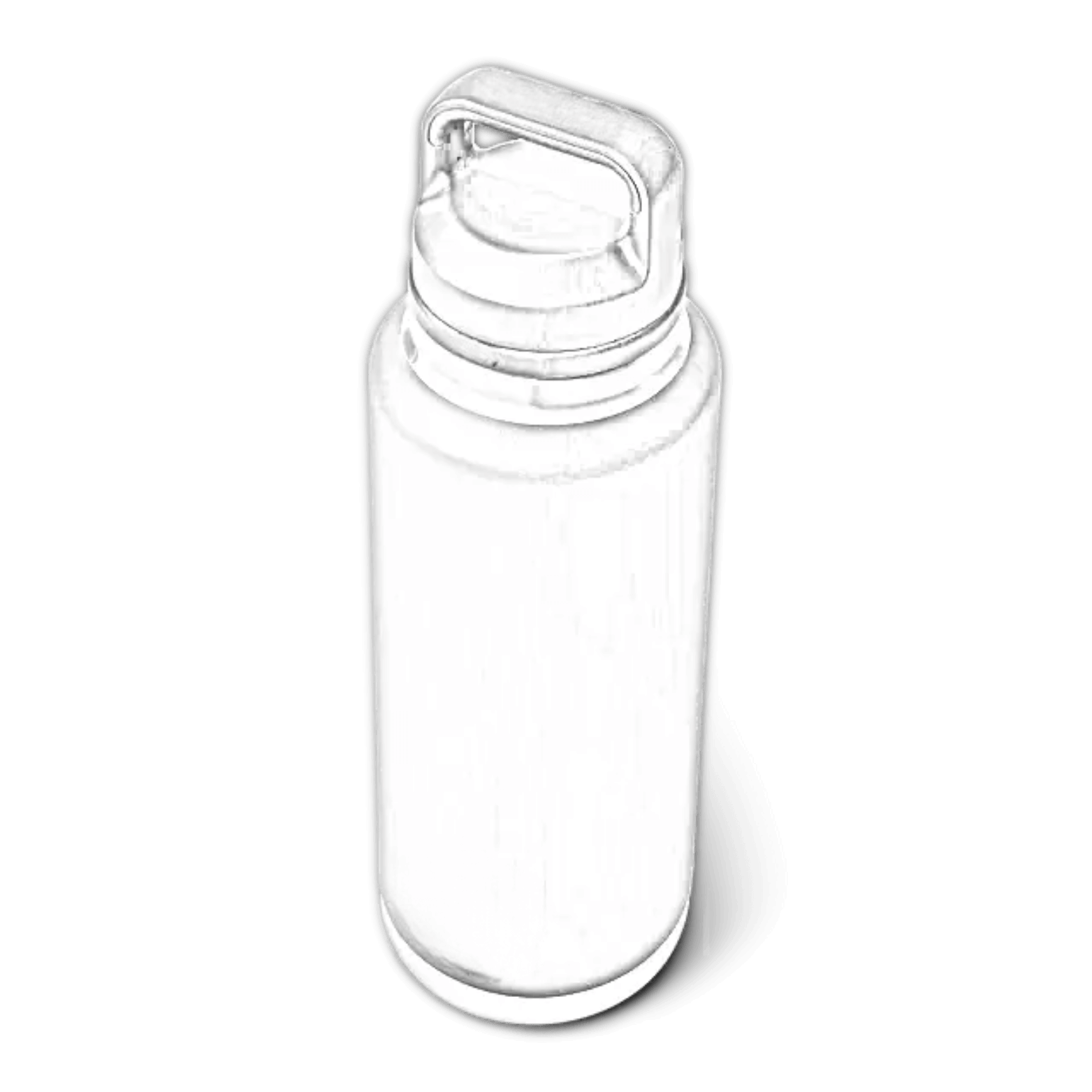 Black YETI Rambler bottle with chug lid, customizable 46 oz (1.4L) size, featuring ETCH Laser Engraving branding.