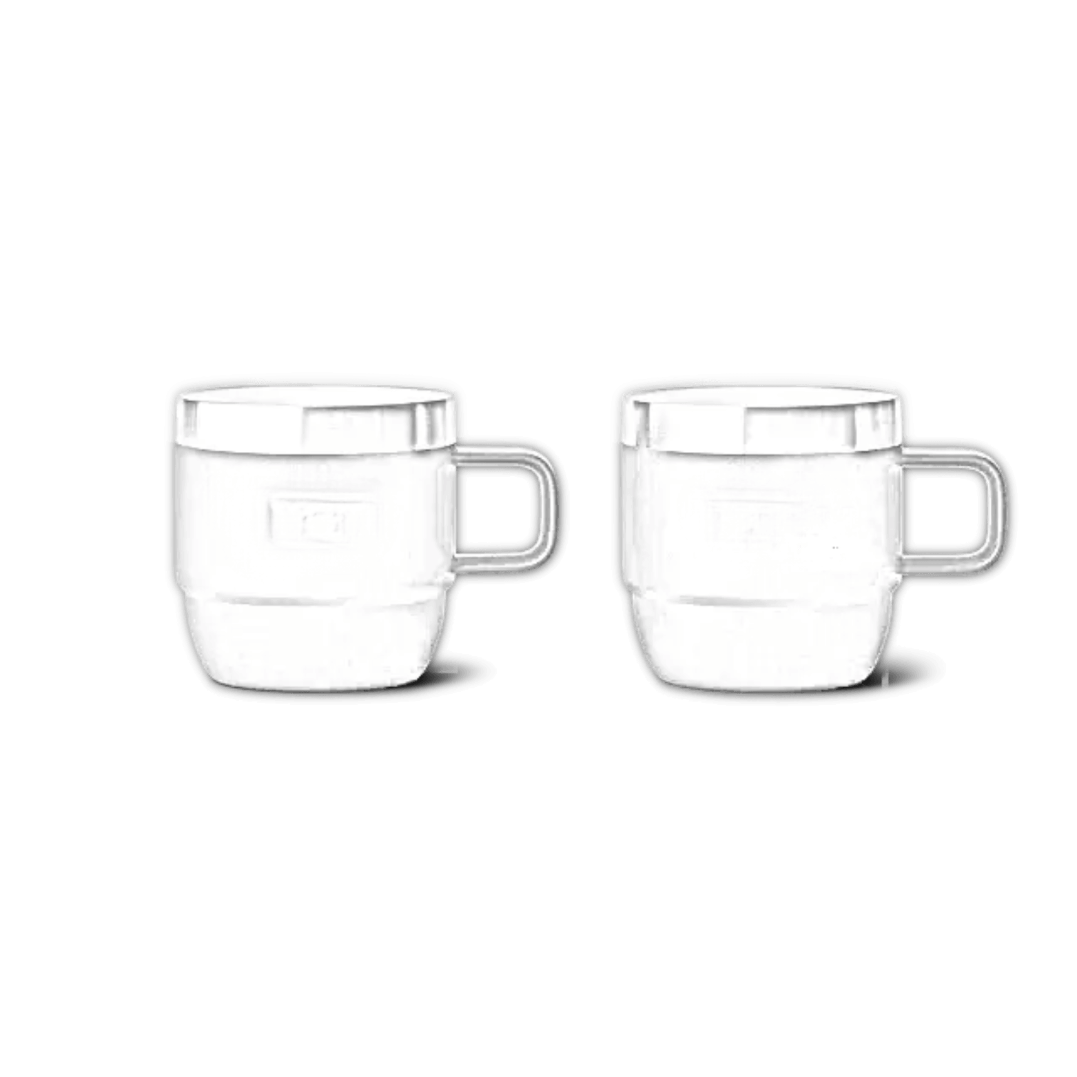 Black YETI Rambler stackable mugs, 6 oz with Durasip ceramic lining, customisable with laser engraving, 2-pack.