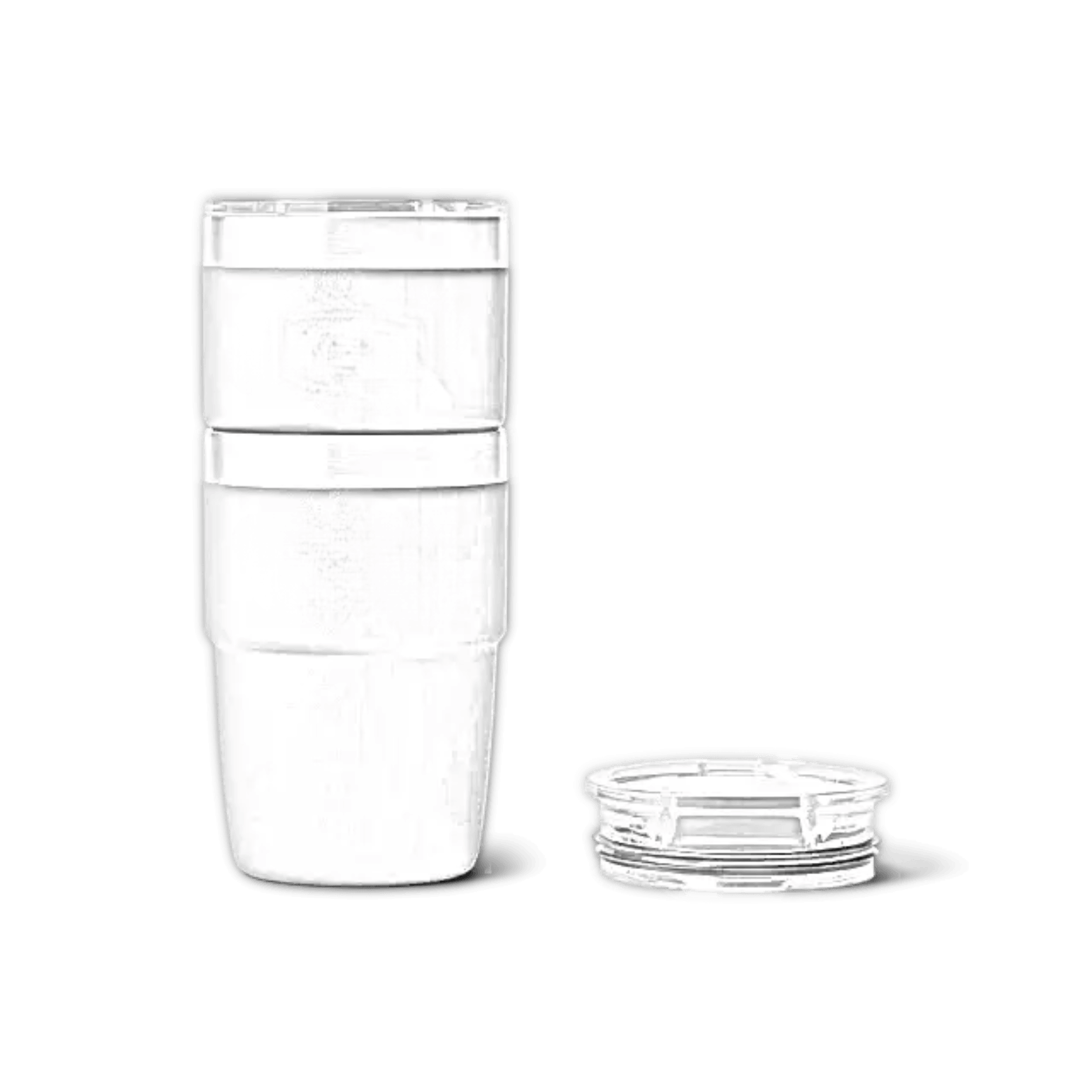 Black YETI Rambler stackable cup with Durasip ceramic lining, customizable 8 oz (236 ml) stainless steel travel mug by ETCH Laser Engraving.