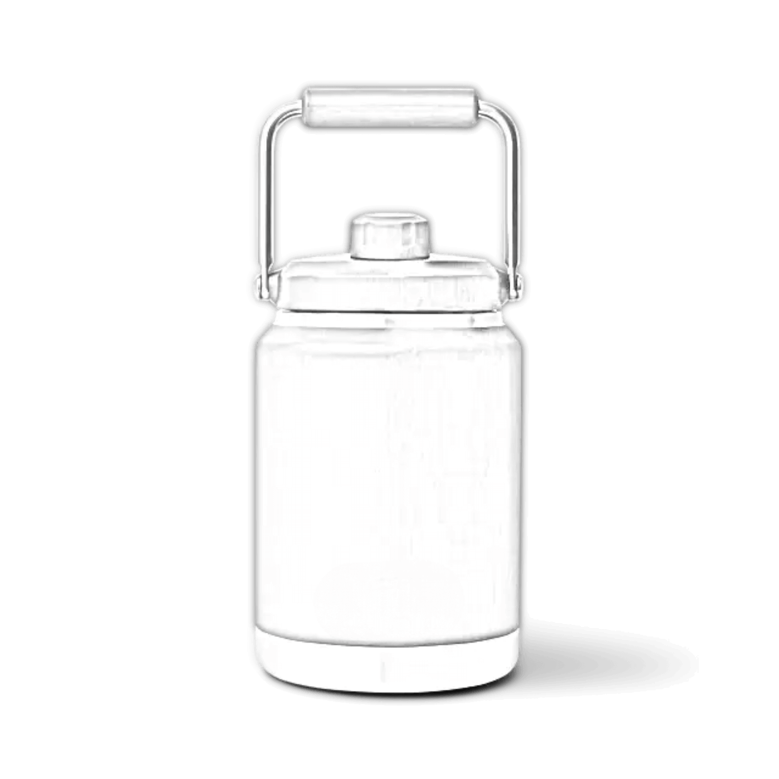 Black YETI Rambler Jug with customizable laser engraving, half-gallon (1.9L) capacity, durable stainless steel design