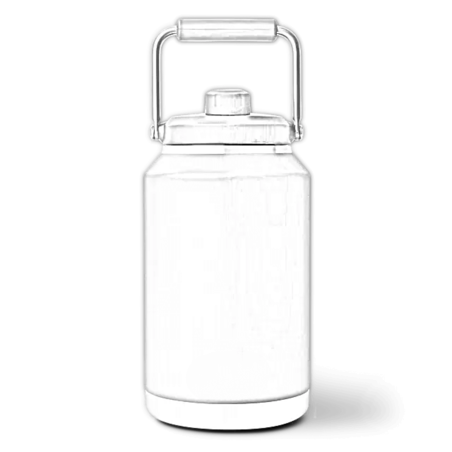 Black YETI Rambler jug, 1-gallon (3.8L), customisable with laser engraving, featuring a durable design for outdoor use.