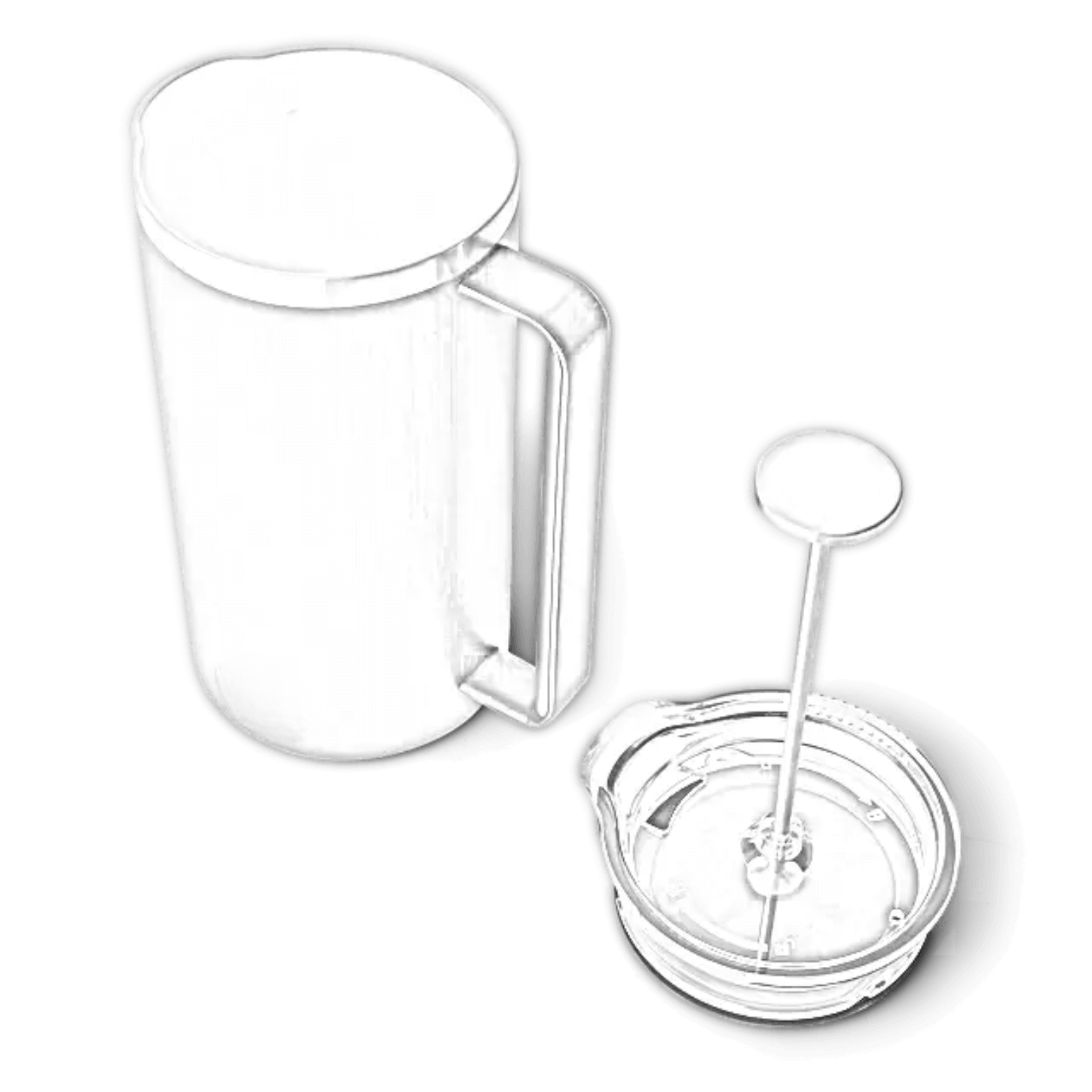 Customisable navy YETI Rambler 64 oz French Press with laser engraving, made for brewing coffee and tea in durable design.