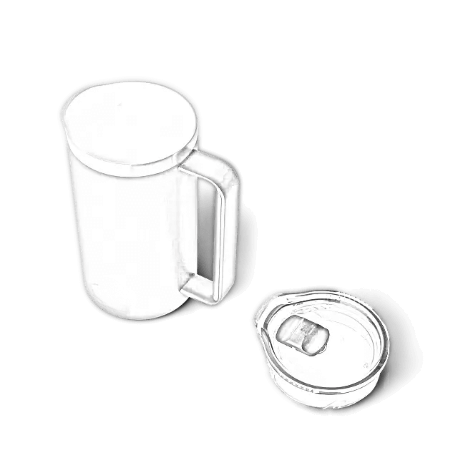 Customizable 34 oz YETI Rambler pitcher with laser engraving, featuring a clear view of the engraved design on the stainless steel surface.