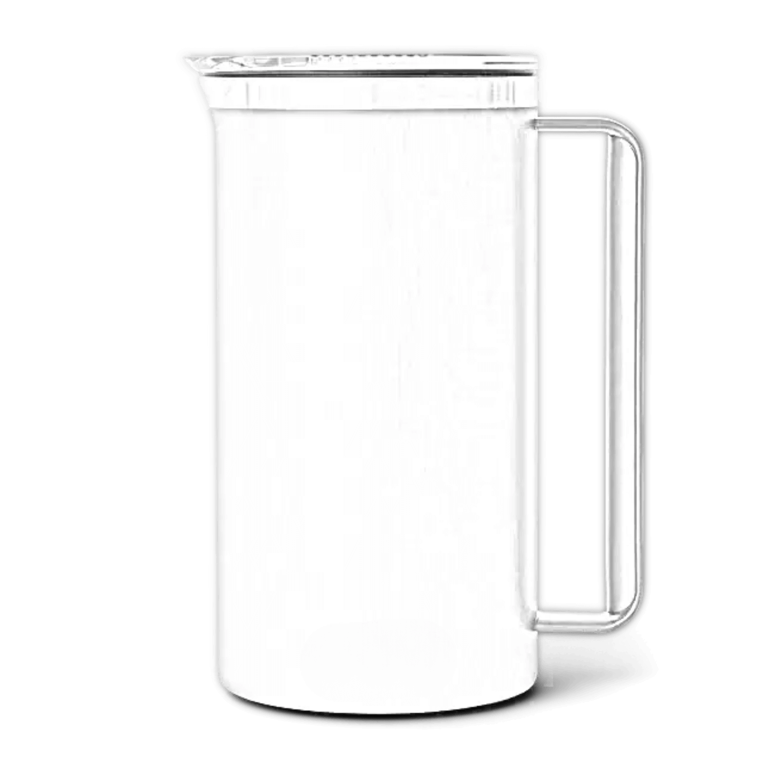 Customisable 64 oz YETI Rambler pitcher with etched laser engraving, featuring a clear view of the sturdy handle and sleek design.