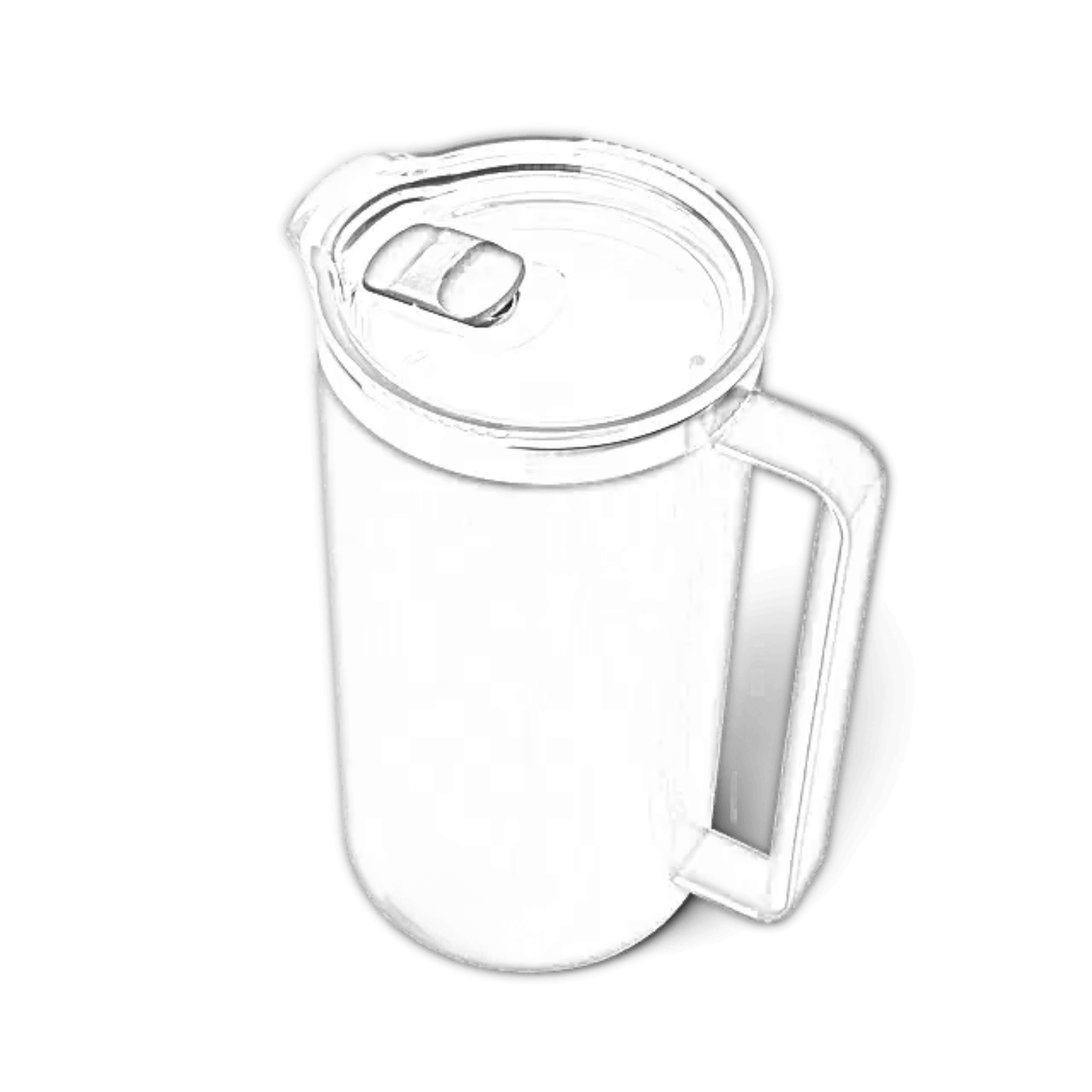 YETI Rambler 64 oz pitcher with custom laser engraving, clear view of the durable stainless steel design and handle.