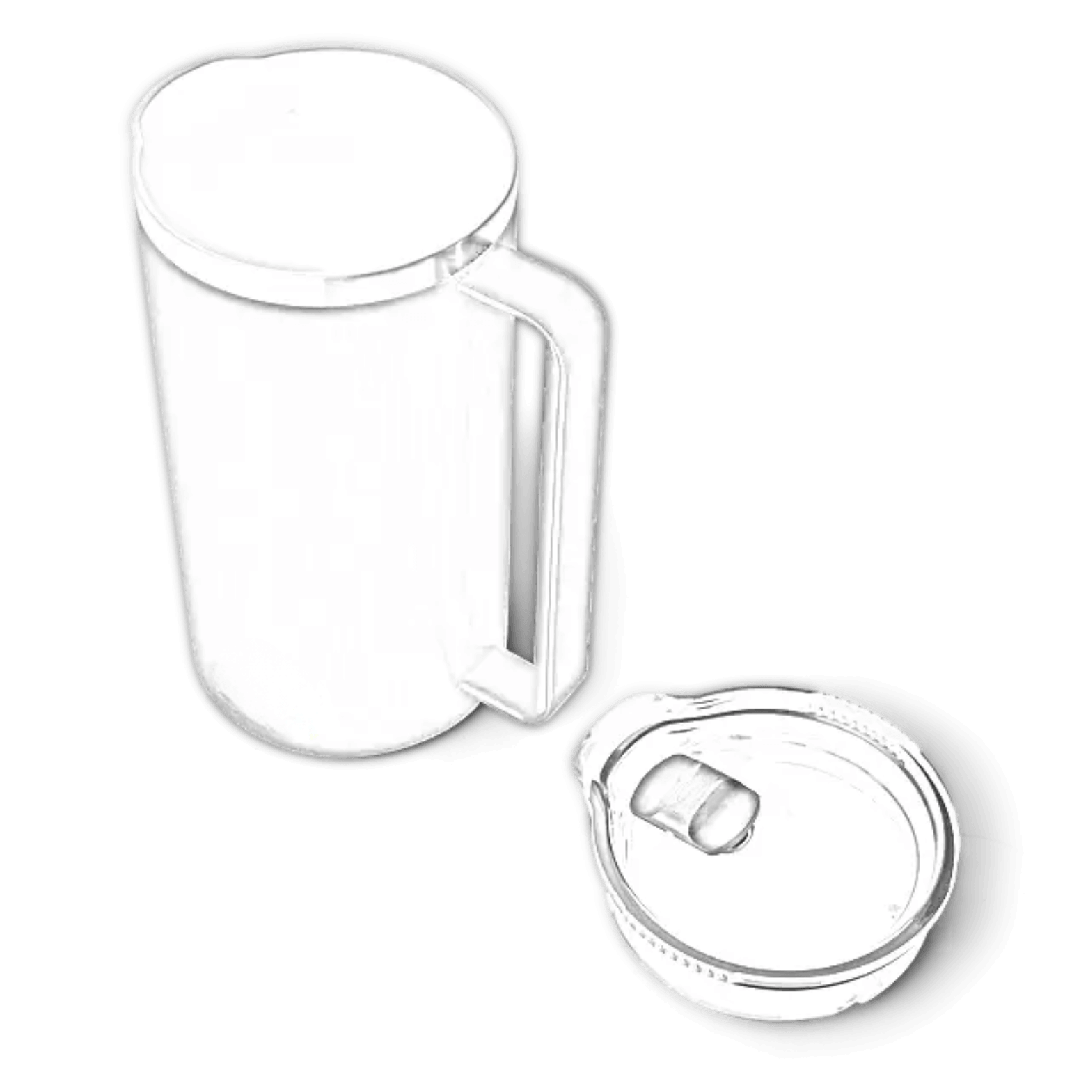 YETI Ramble™ Pitcher with custom laser engraving, 64 oz capacity, clear glass with black handle and lid, ideal for beverages