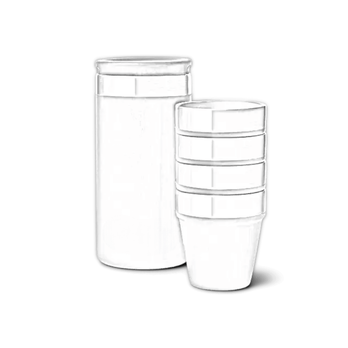 Customizable YETI shot glasses with carrying case, engraved by ETCH Laser Engraving, featuring durable white ceramic design.