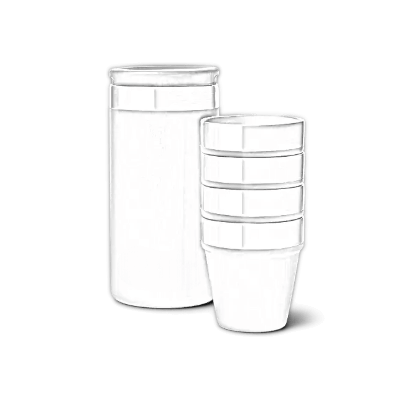 Customizable YETI shot glasses with engraved designs in a carrying case, made by ETCH Laser Engraving.