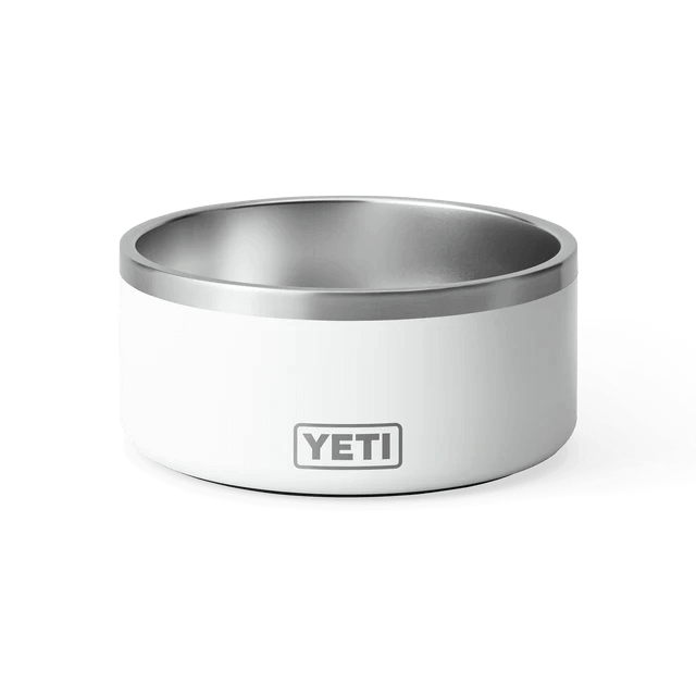 A classic white YETI mug with a wide rim, great for morning coffee.