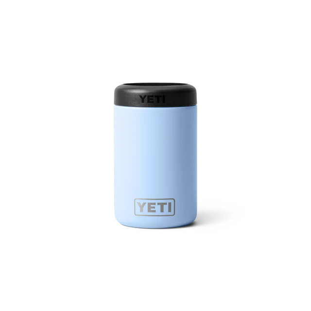 Light blue 375ml YETI Rambler Colster insulated can cooler, underlining its cool color and practical insulation.
