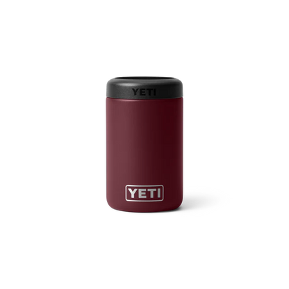 Maroon 375ml YETI Rambler Colster insulated can cooler, displaying its rich color and stylish construction.